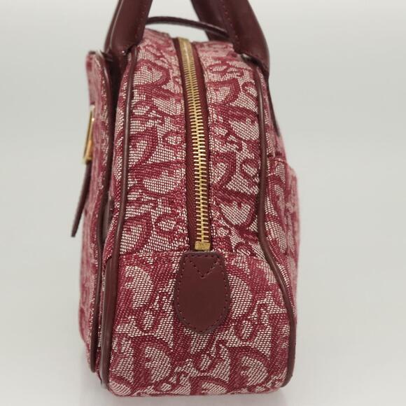 DIOR Trotter Canvas Saddle Hand Bag Red Gold - Picture 4 of 13